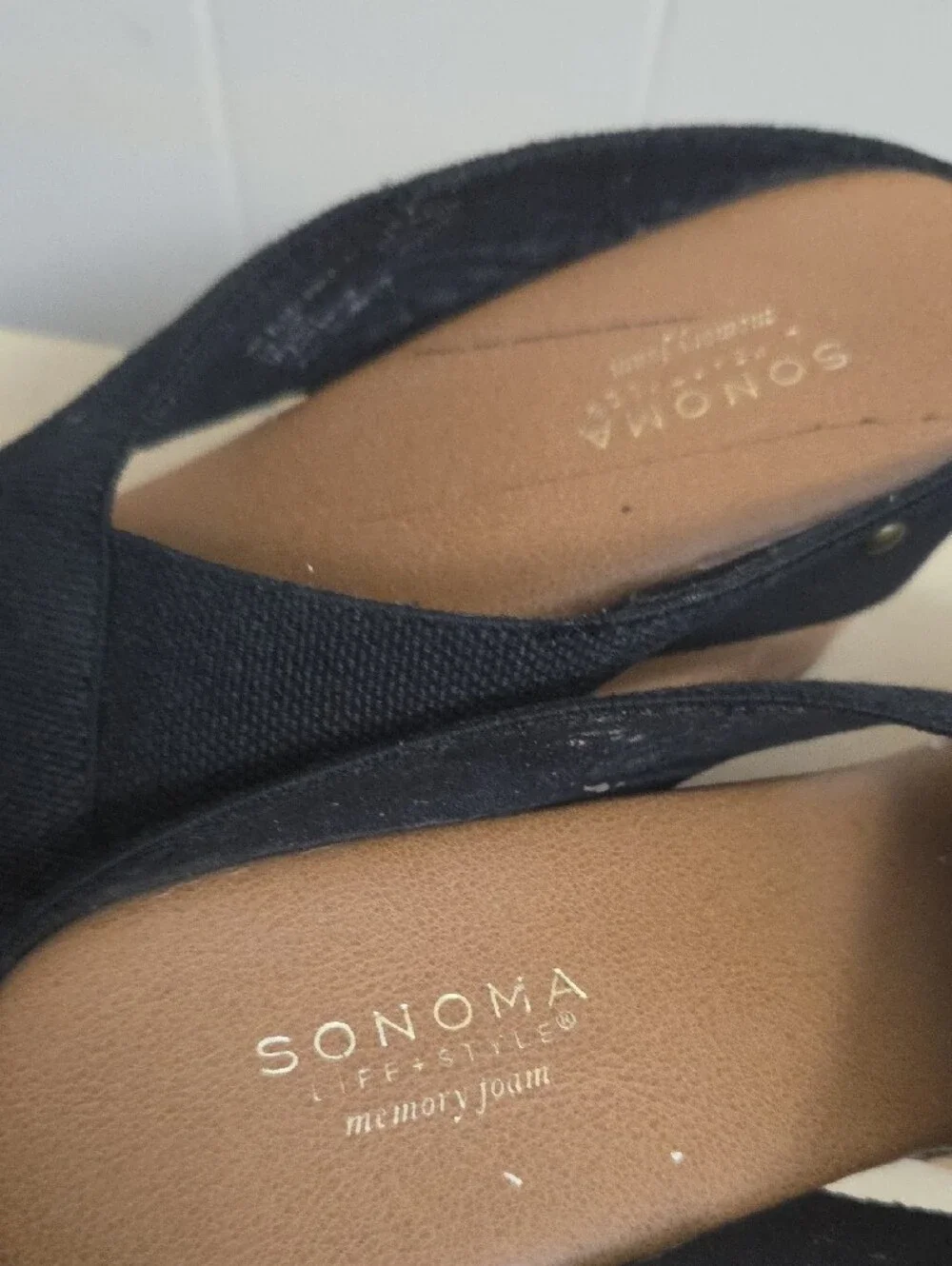 Sonoma Black Crisscross Wedge Sandals